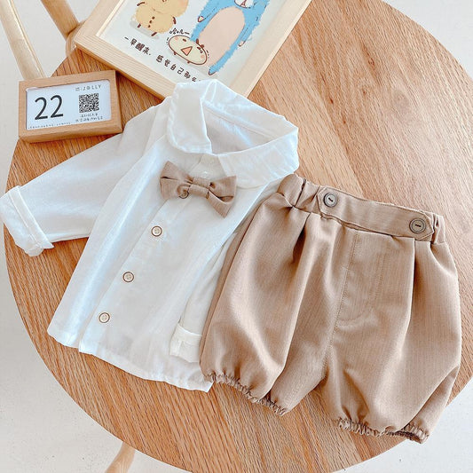 Bow White Shirt and Shorts set