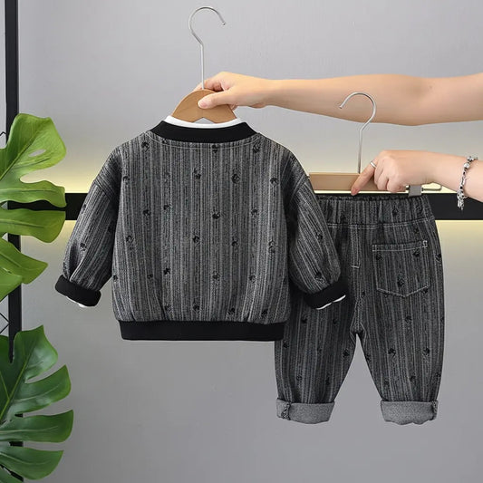 Boys Striped Double-Pocket 3 Piece Set