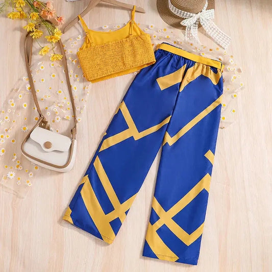 Girls Crop Top And Plazzo 2 Pcs Set