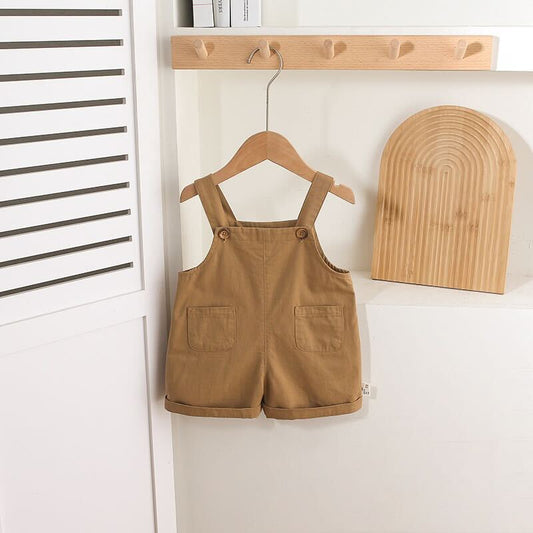 Solid dungaree and t-shirt set