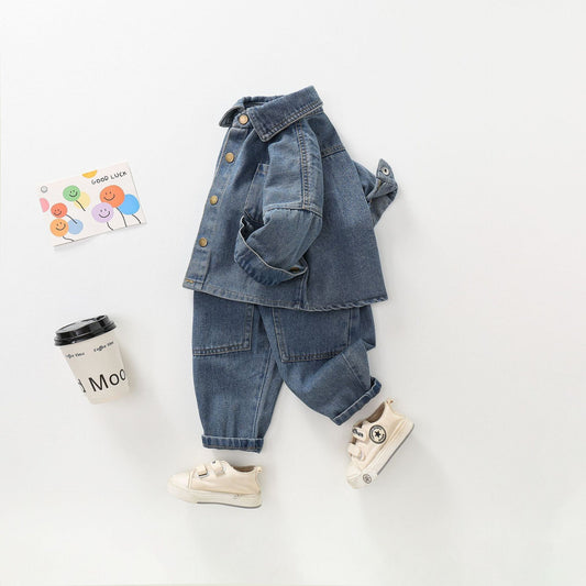 Denim double pocket premium set
