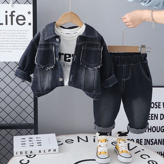 Rugged denim jacket premium set