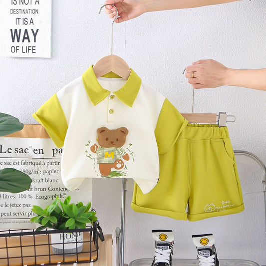 Teddy polo and shorts summer set