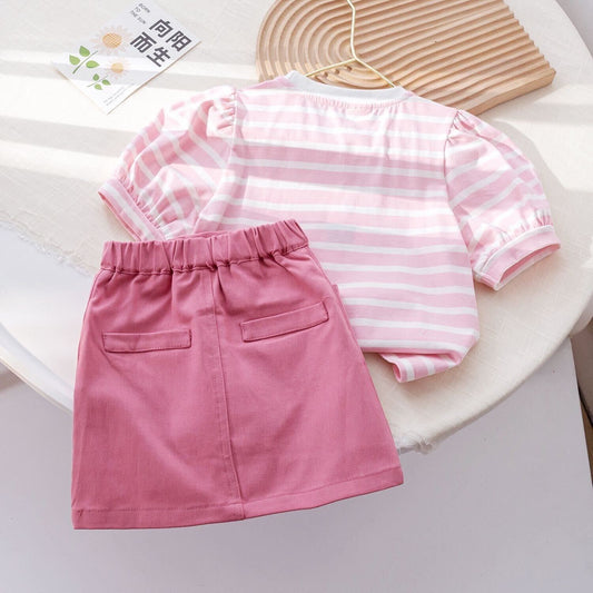Striped Tshirt and skirt set