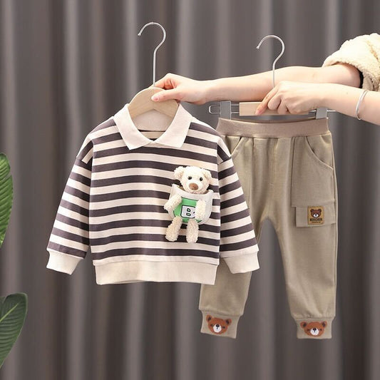 Striped teddy made set