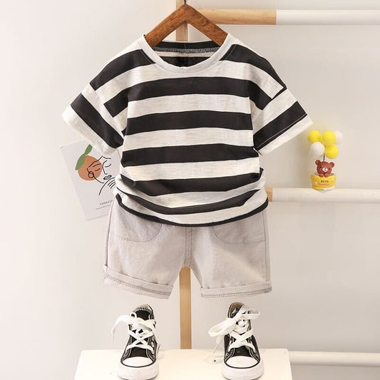 Striped T-shirt and short set