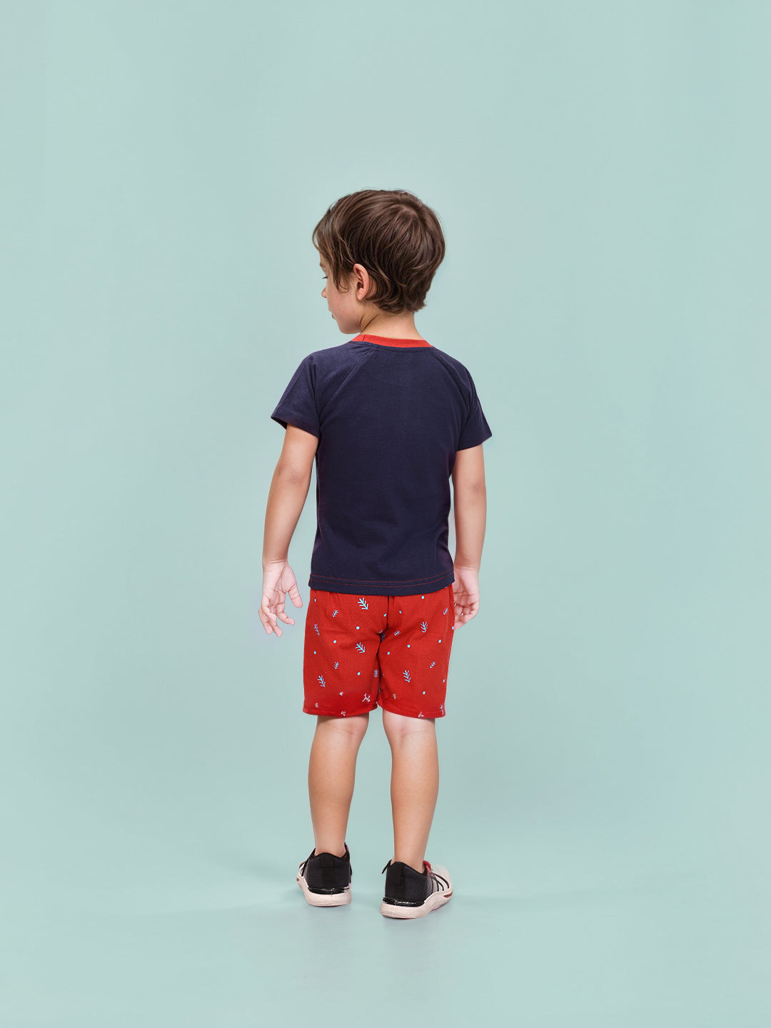 Boys' Printed Cotton T-Shirts and Shorts Set