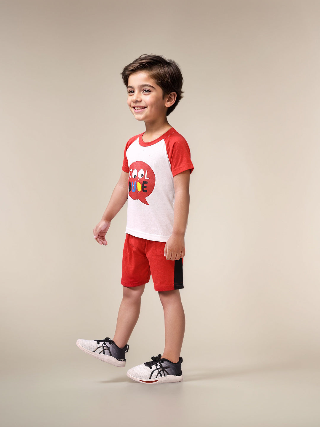 Boys' Printed Cotton T-Shirts and Shorts Set