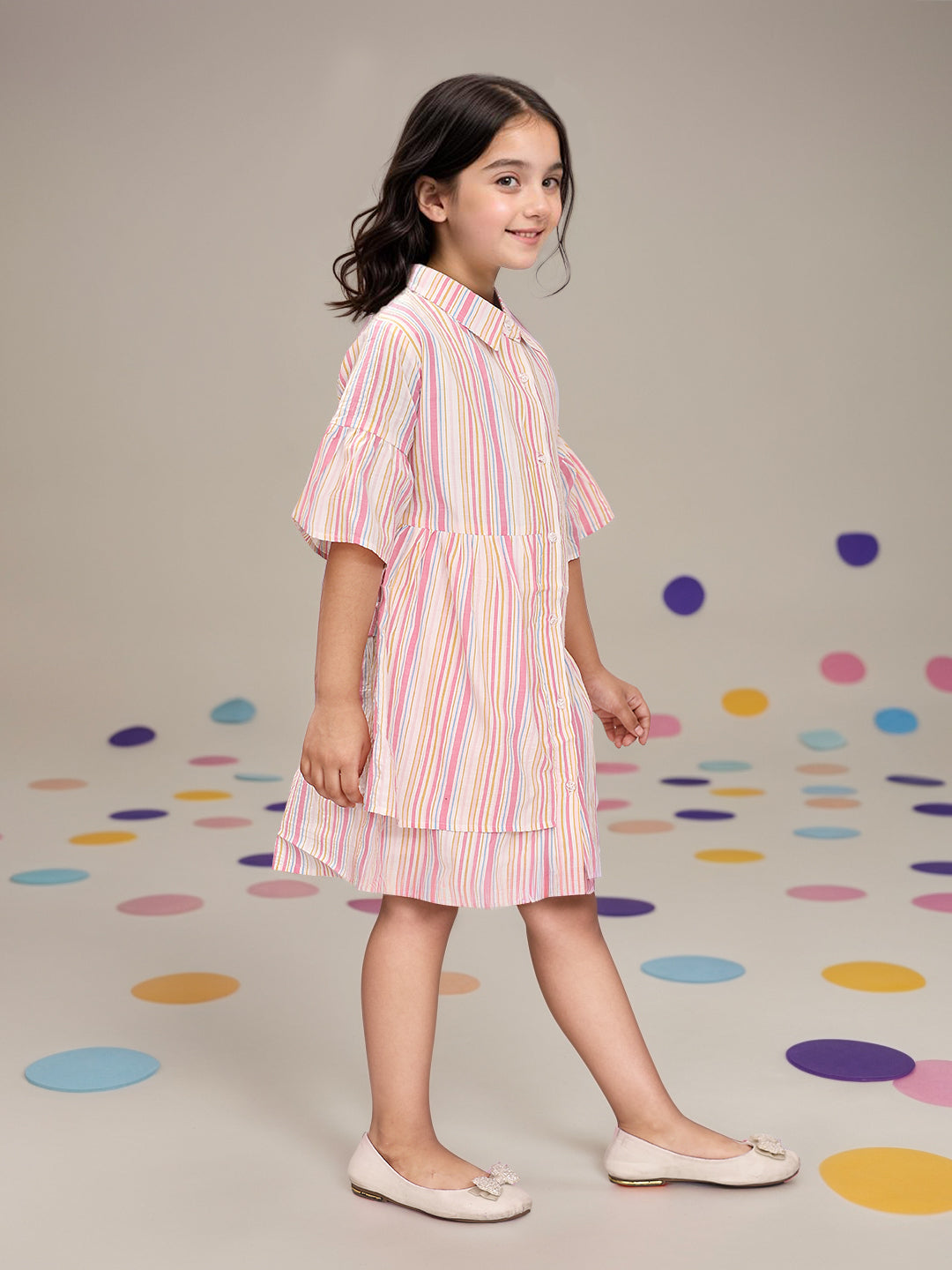 Toonyport Girls Printed Fit & Flare Dress