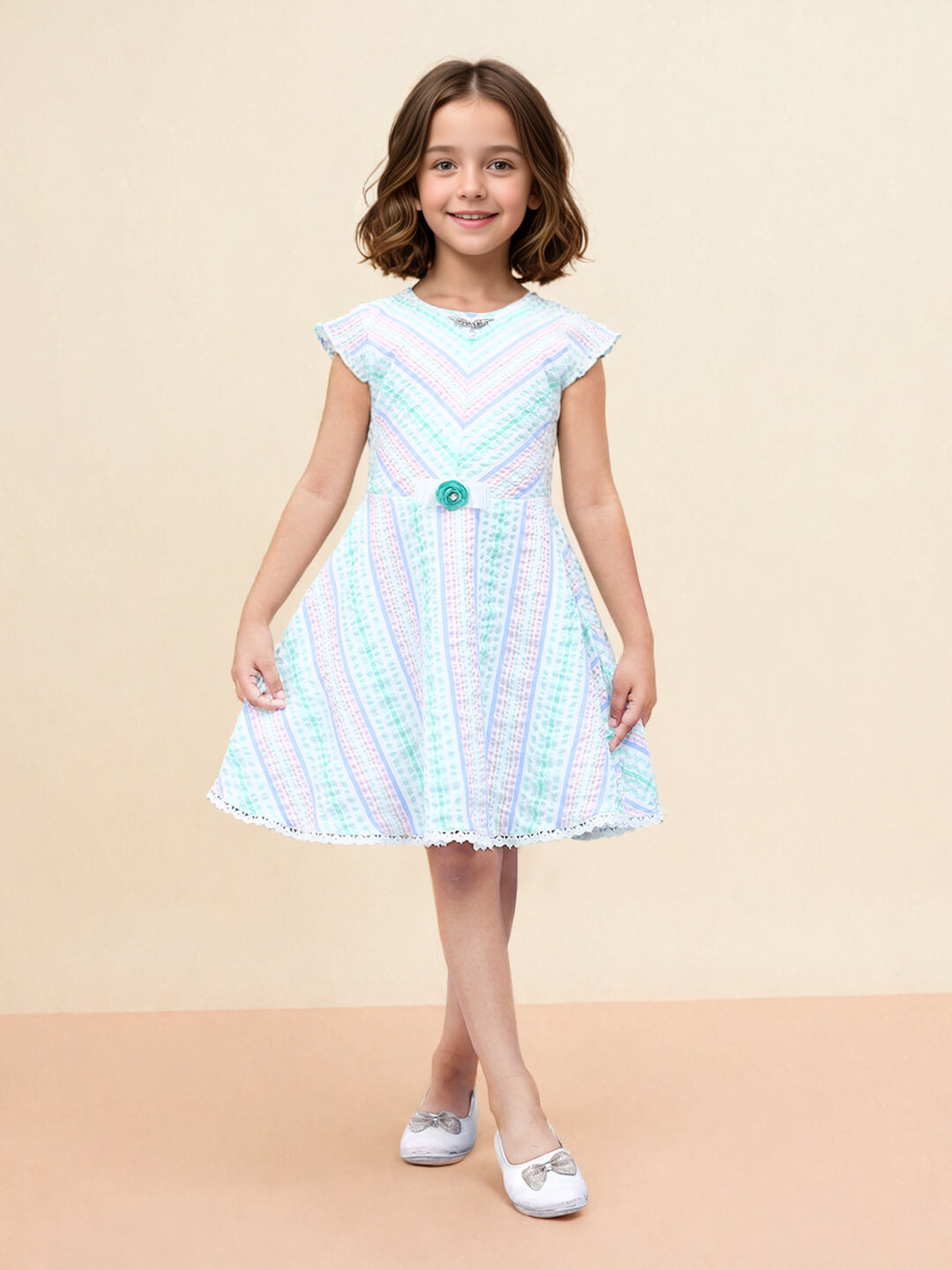 Toonyport Girls Printed Fit & Flare Dress