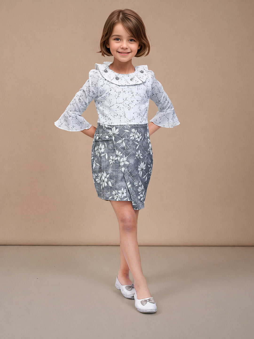 Toonyport Girls Printed Fit & Flare Dress