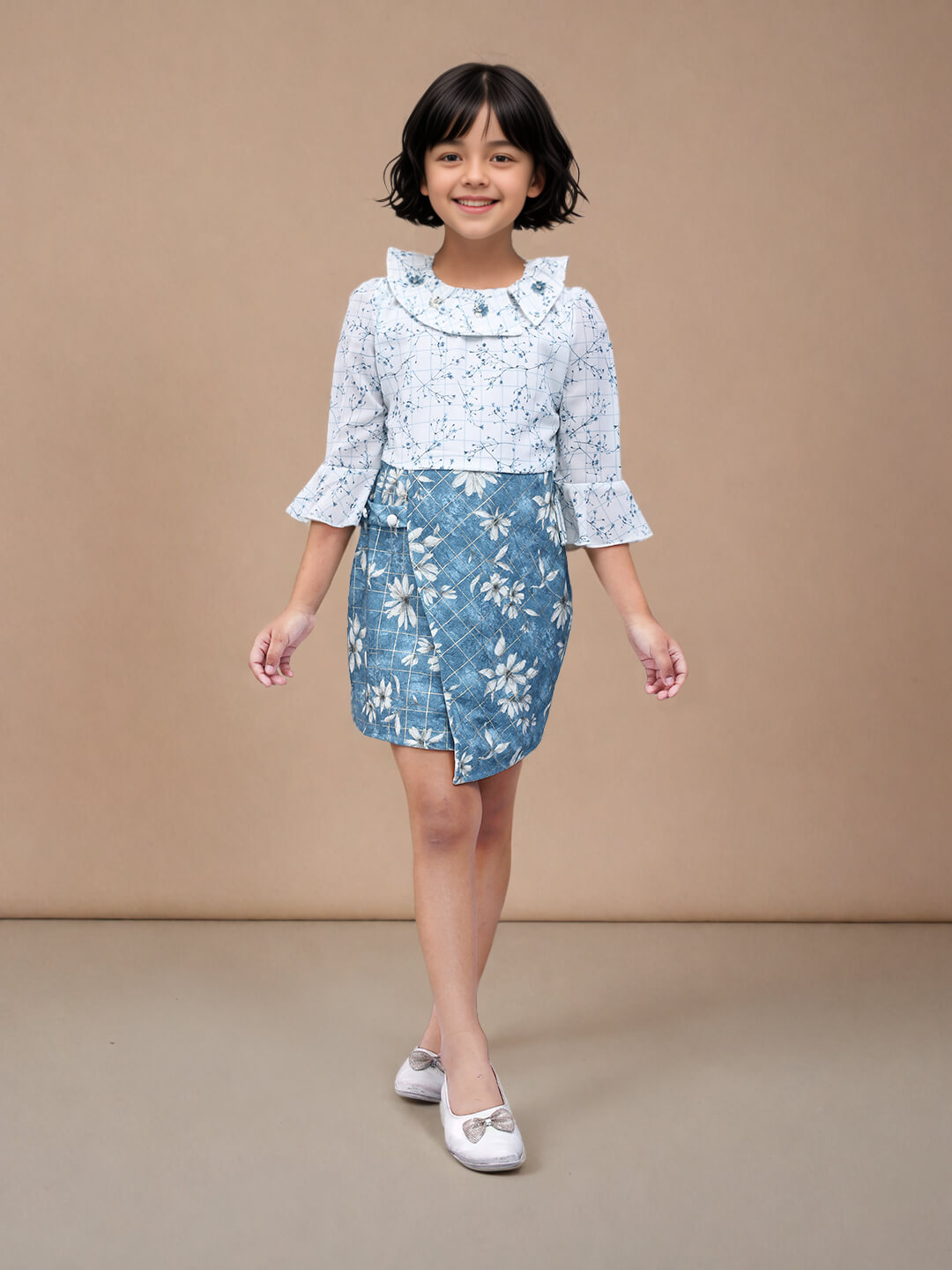 Toonyport Girls Printed Fit & Flare Dress