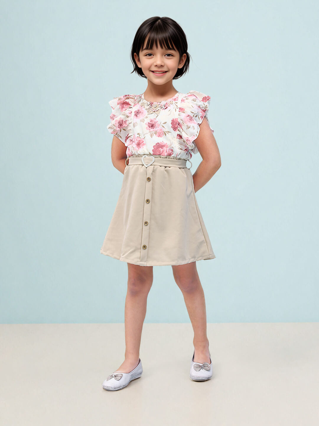 Toonyport Girls Printed Fit & Flare Dress