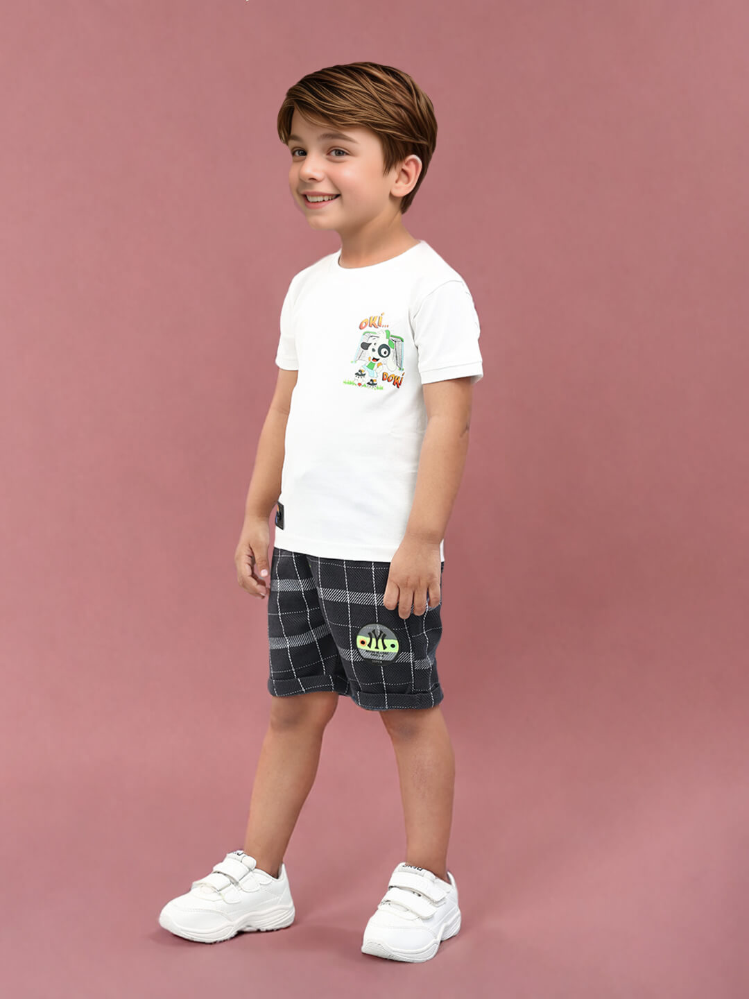 Urban Style: Boys' Cotton Printed Premium Denim Pant Set