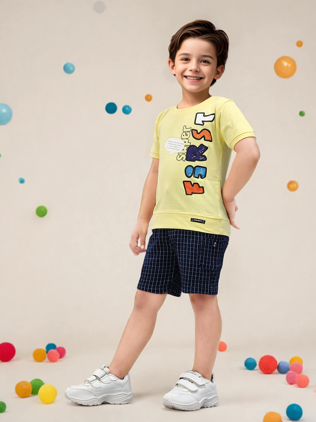 Kickoff Style: Boys' Cotton Printed Premium Denim Pant Set
