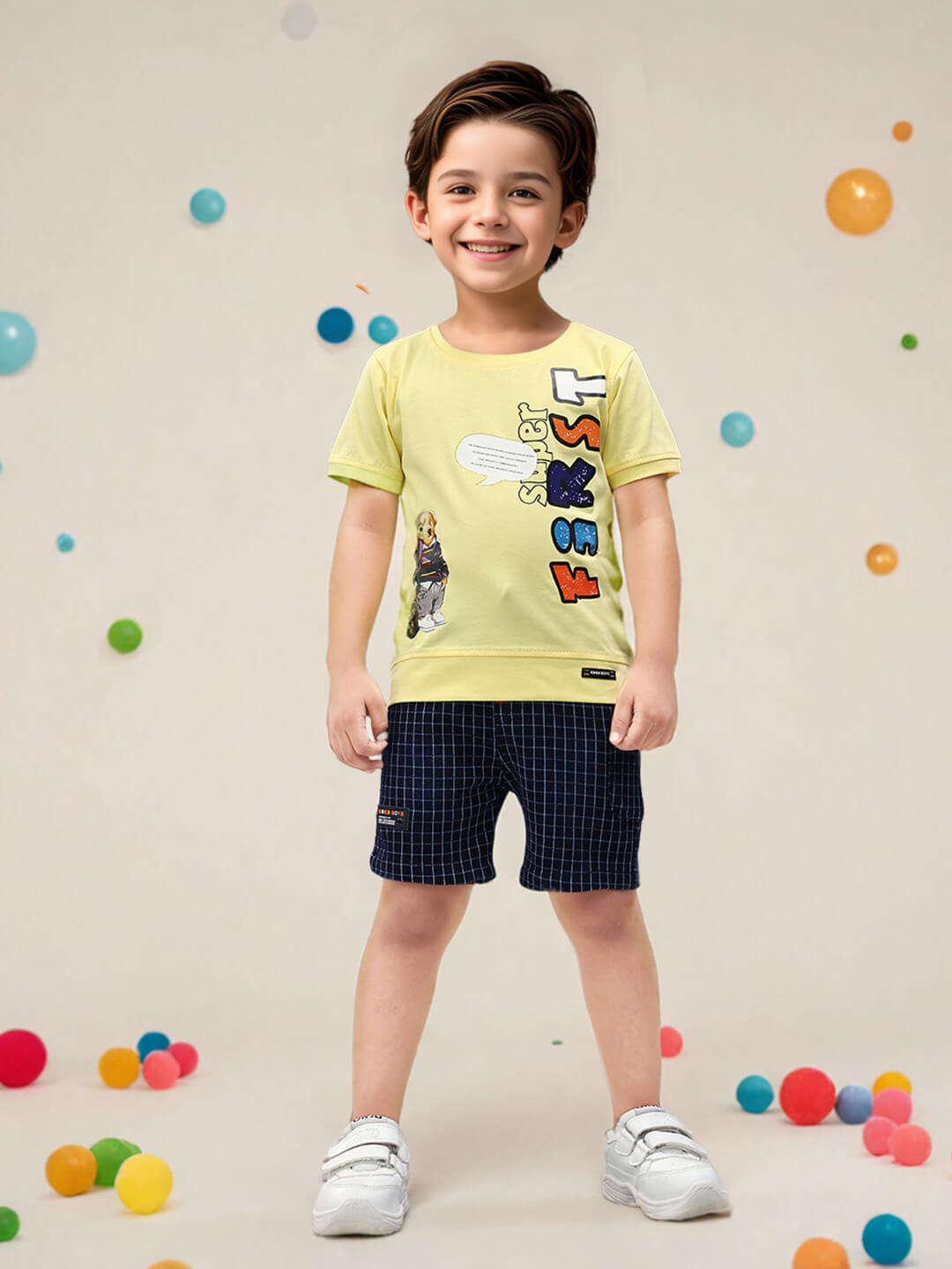 Kickoff Style: Boys' Cotton Printed Premium Denim Pant Set