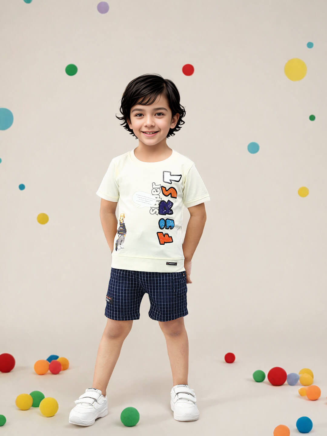Kickoff Style: Boys' Cotton Printed Premium Denim Pant Set