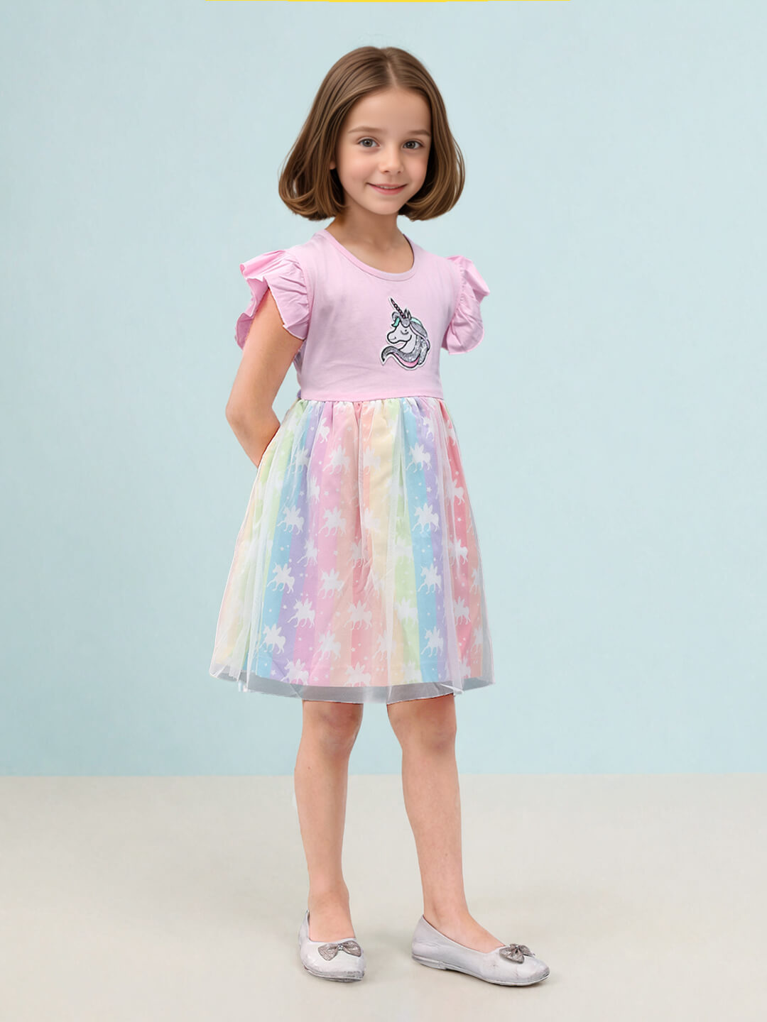 Toonyport Girls' Fit and Flare Unicorn Dress