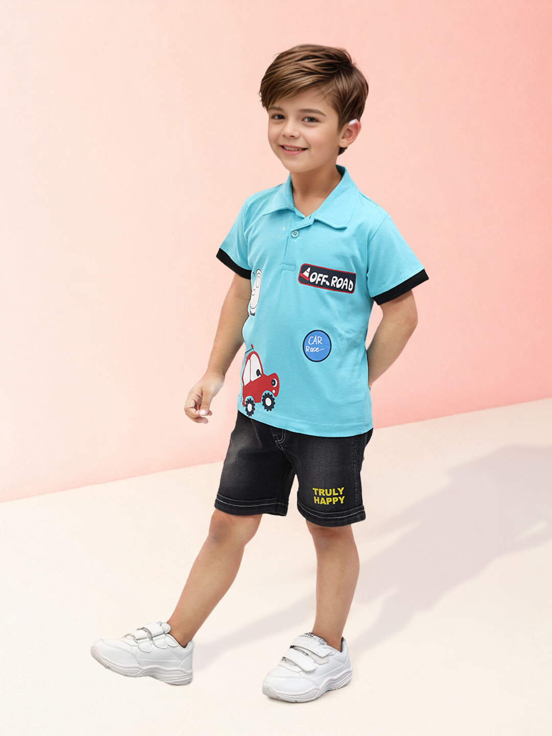 Race Ready: Boys' Cotton Car Printed Premium Clothing Set