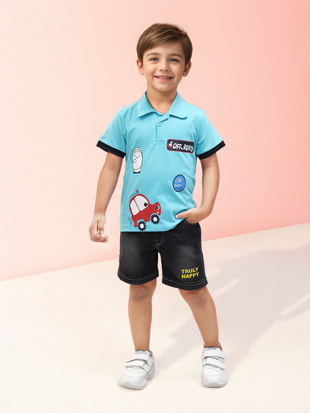 Race Ready: Boys' Cotton Car Printed Premium Clothing Set