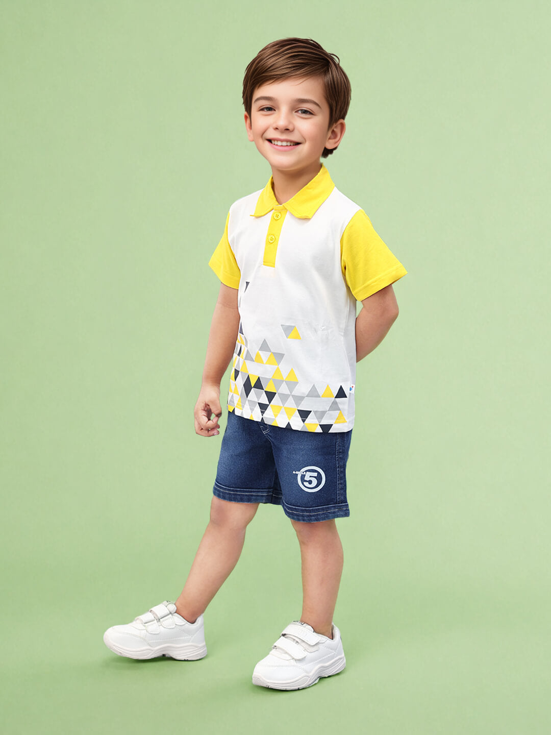 Denim Daze: Boys' Cotton Printed Premium Clothing Set