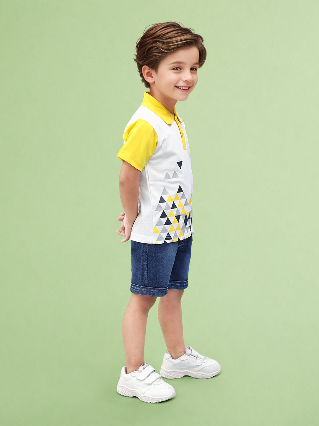 Denim Daze: Boys' Cotton Printed Premium Clothing Set