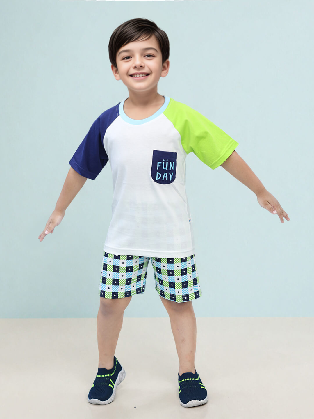 Playful Adventures: Boys' Fun Day Cotton Printed Premium Clothing Set