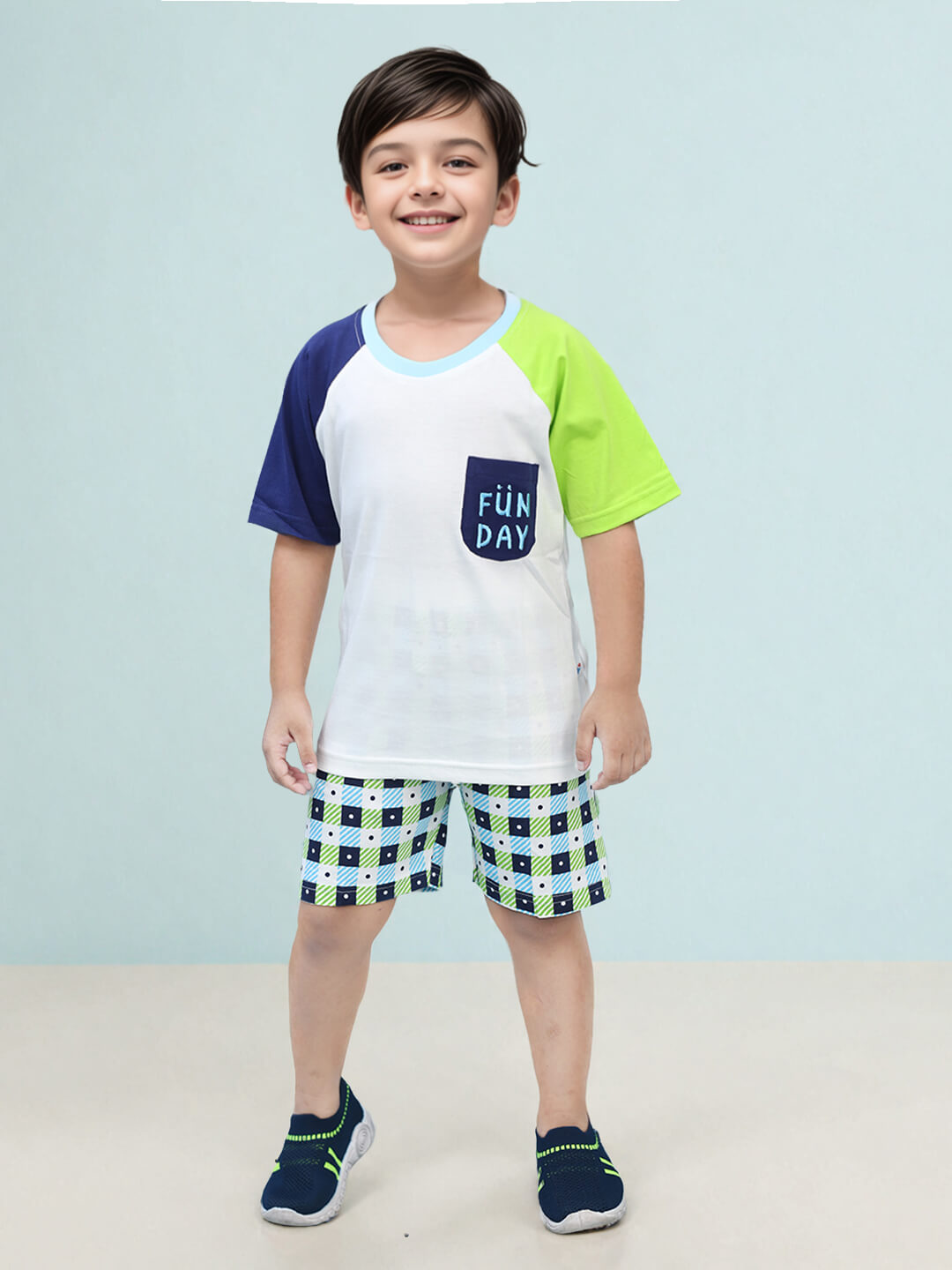 Playful Adventures: Boys' Fun Day Cotton Printed Premium Clothing Set