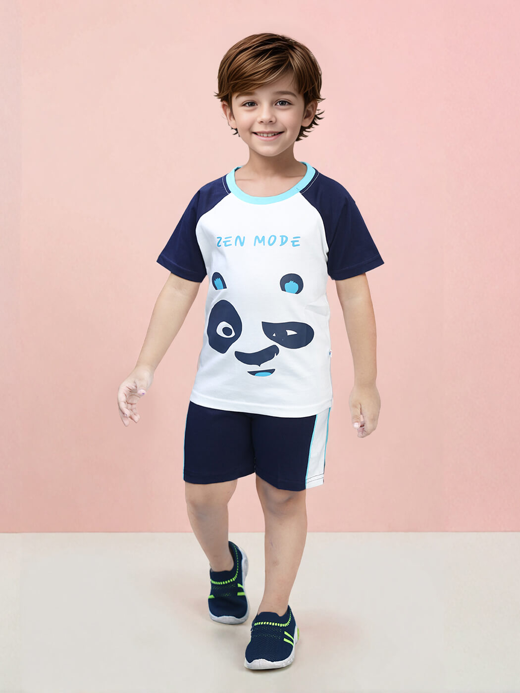 Zen Mode Panda: Boys' Cotton Printed Premium Clothing Set