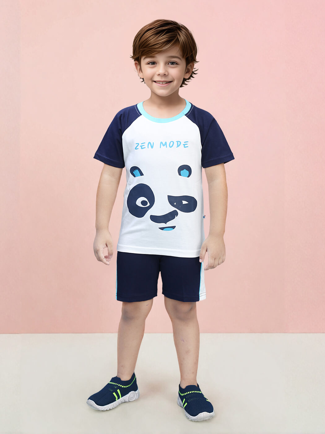 Zen Mode Panda: Boys' Cotton Printed Premium Clothing Set