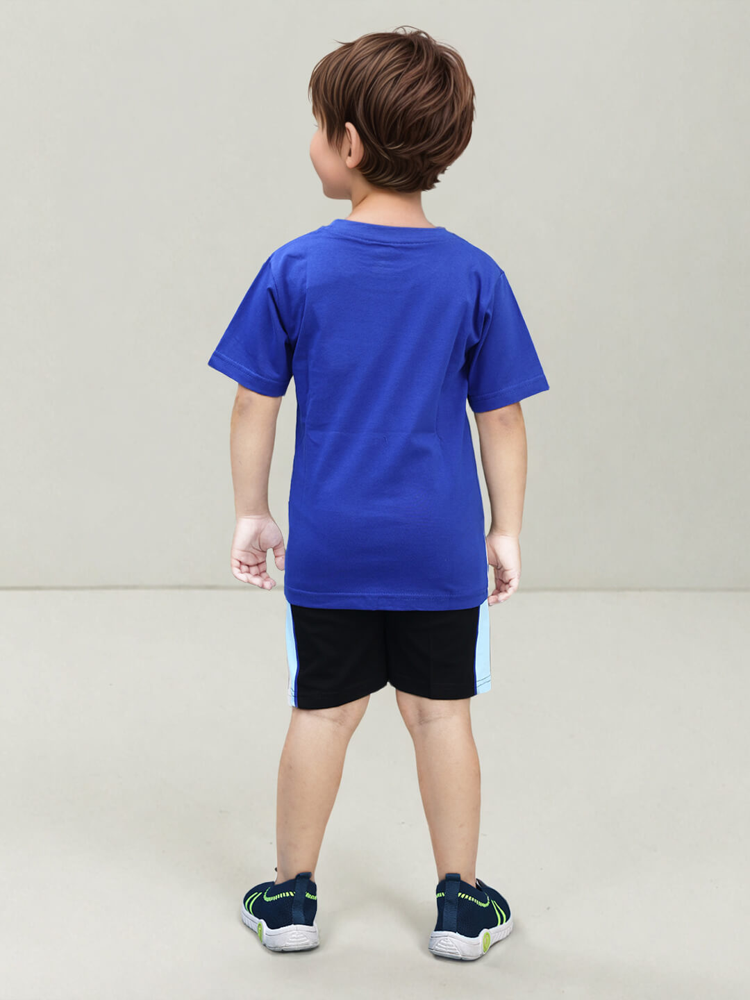 Boys' Color Block Trendy Cotton Clothing Set