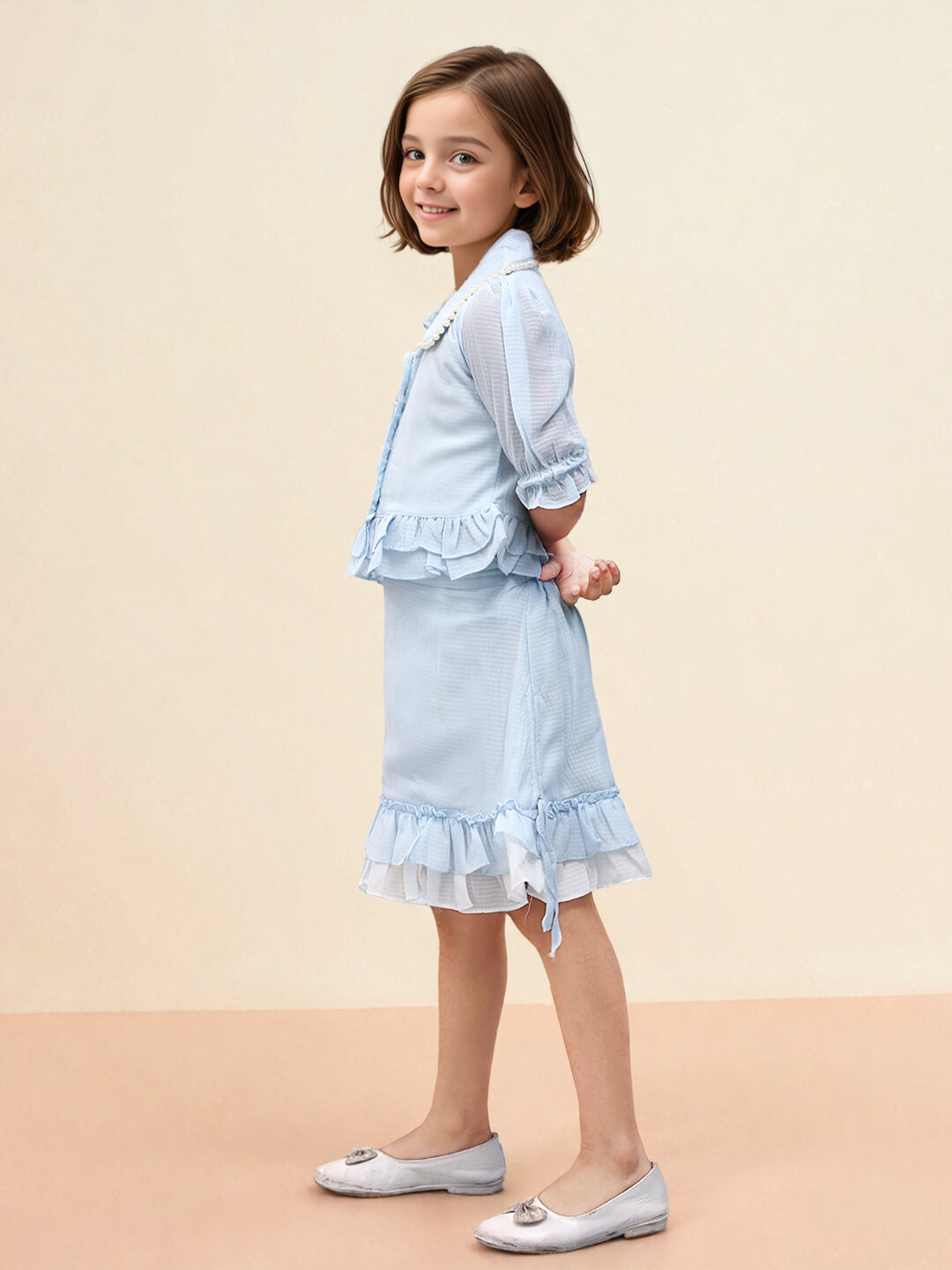 Toonyport Girls Ruffled Skirt & Top Set