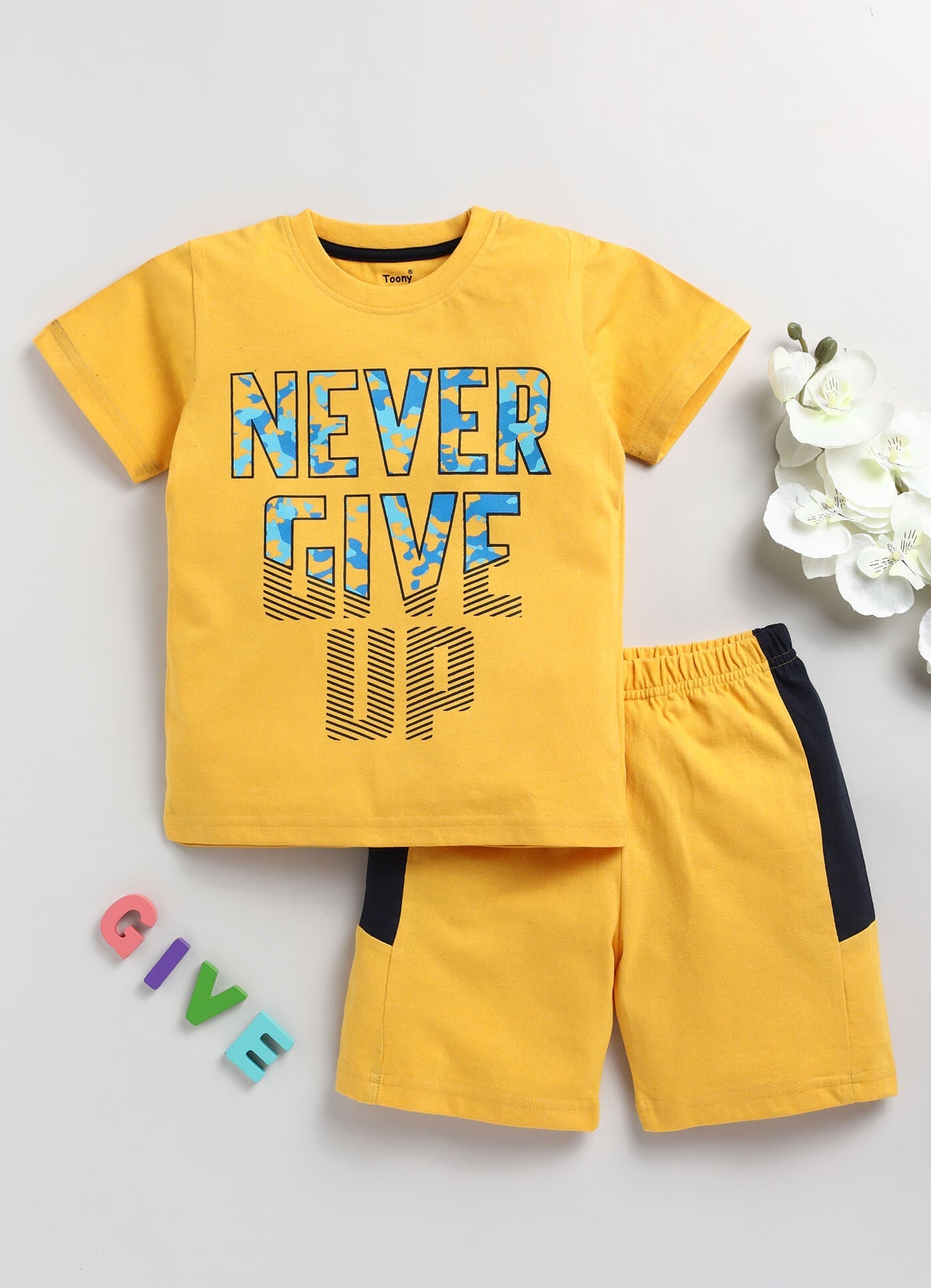 Boys' Printed Cotton T-Shirts and Shorts Set