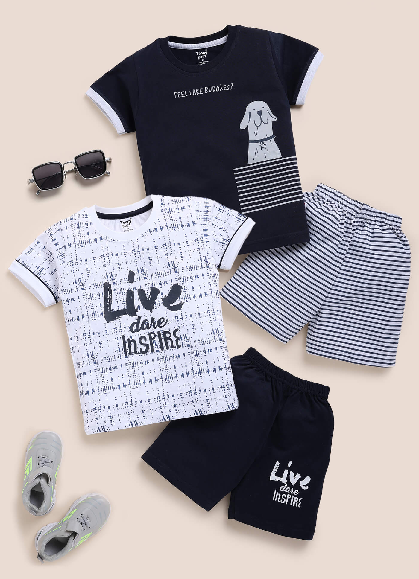 Toonyport Pack Of 2 Pure Cotton Clothing Sets