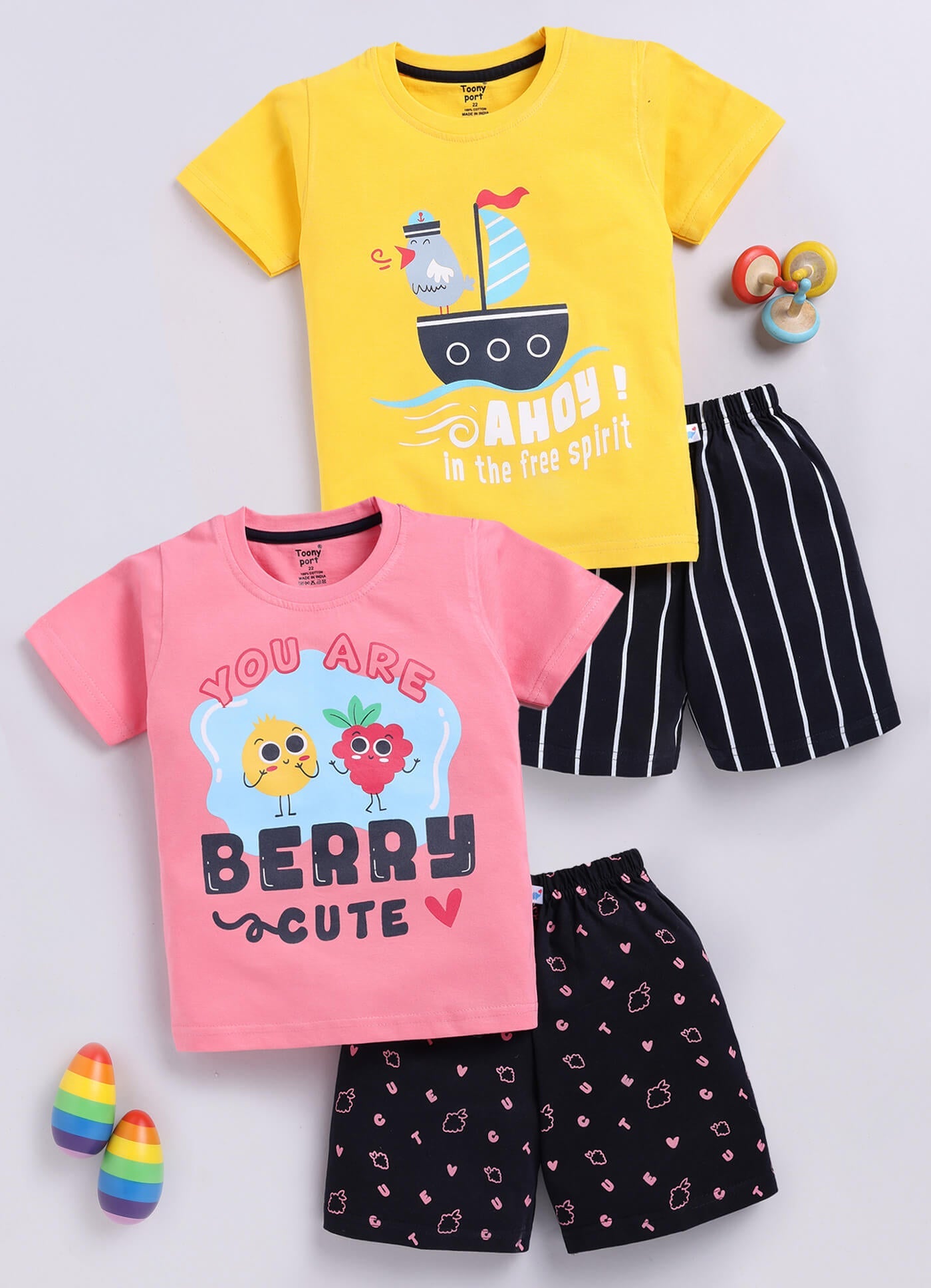 Toonyport Pack Of 2 Pure Cotton Clothing Sets