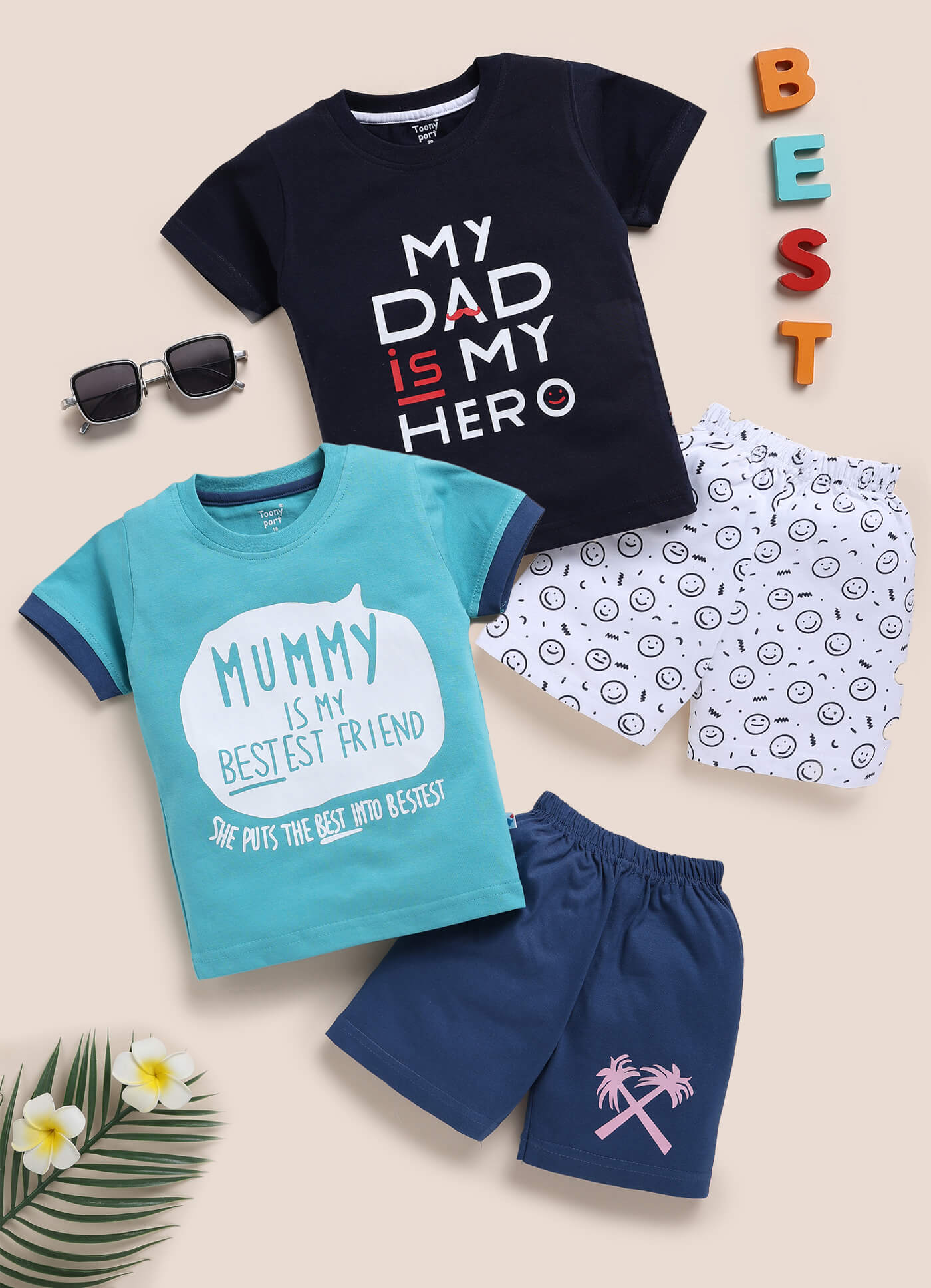 Toonyport Pack Of 2 Pure Cotton Clothing Sets