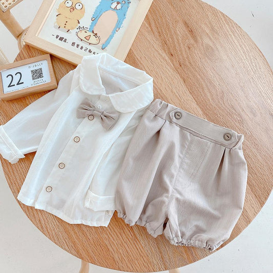 Bow White Shirt and Shorts set