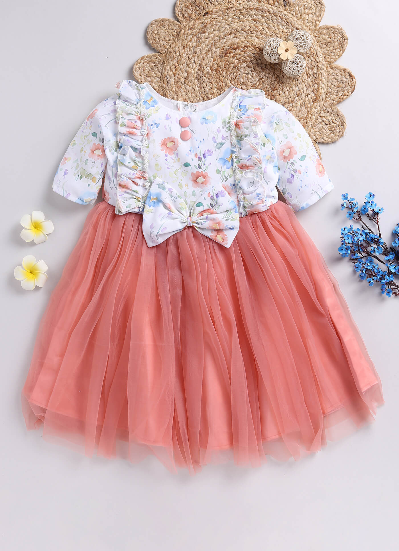 Toonyport Girls Printed Fit & Flare Dress