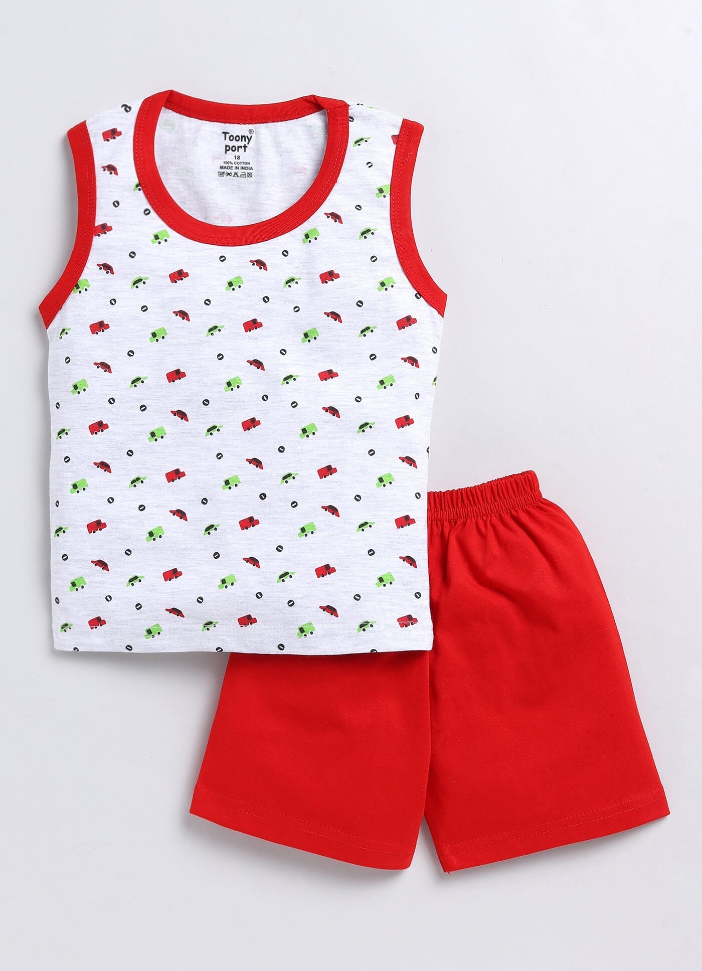 Boys Pack Of 2 Printed Pure Cotton T-shirt with Short Sets