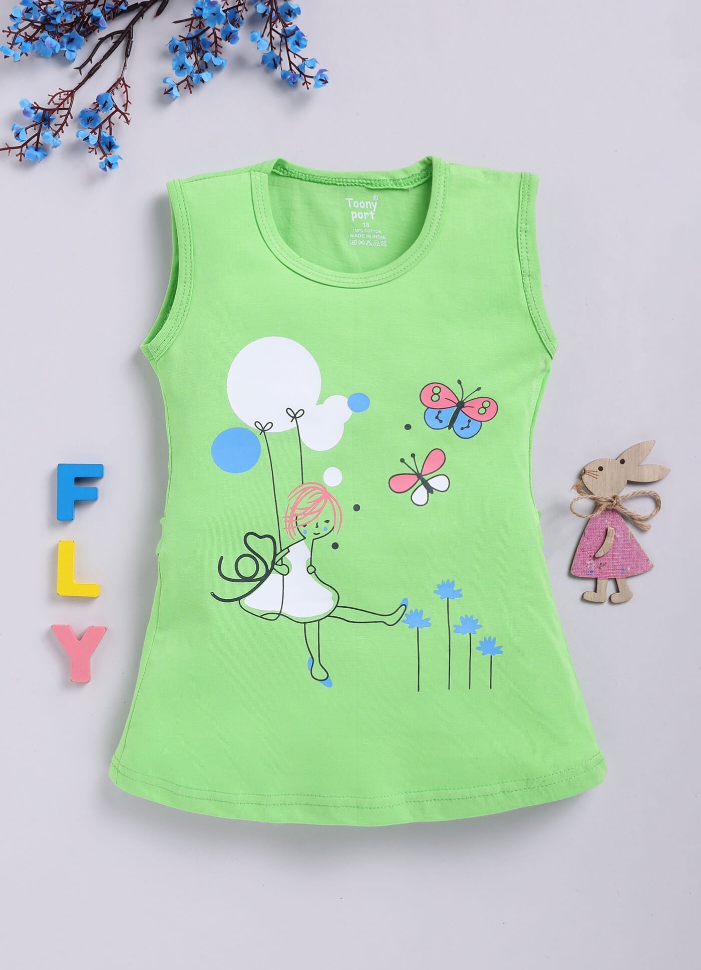 Toonyport Cotton Printed A-line Frocks For Girs