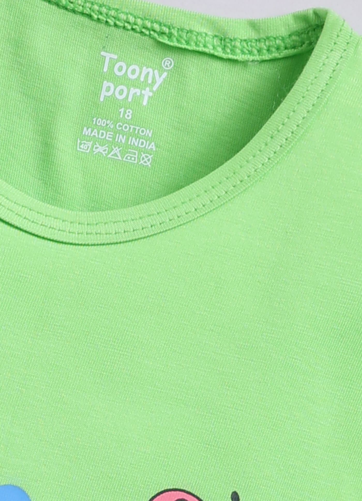 Toonyport Cotton Printed A-line Frocks For Girs