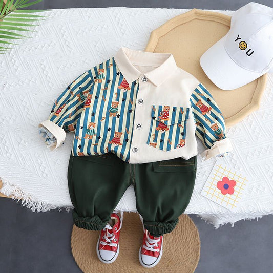 Printed shirt and cargo set