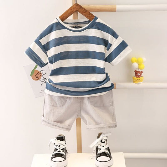 Striped T-shirt and short set