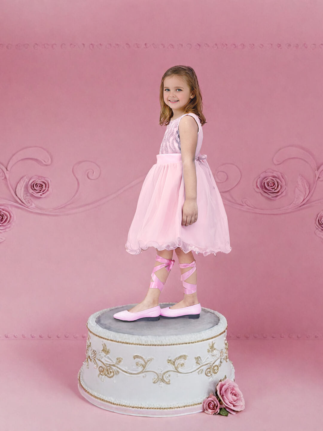 Toonyport Girls Printed Fit & Flare Dress