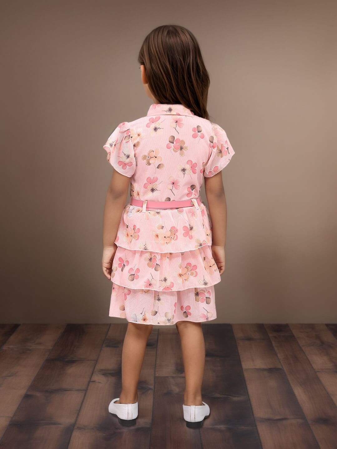 Toonyport Chiffon Printed Fit and Flare Frocks for Girls