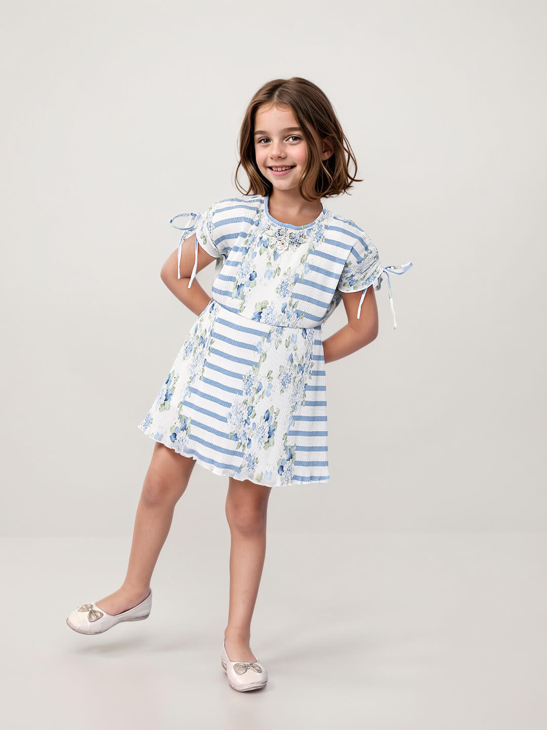 Toonyport Georgette Printed Fit and Flare Frocks for Girls