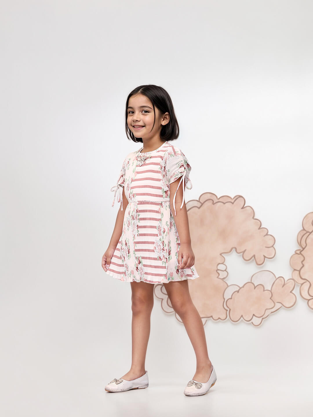 Toonyport Georgette Printed Fit and Flare Frocks for Girls