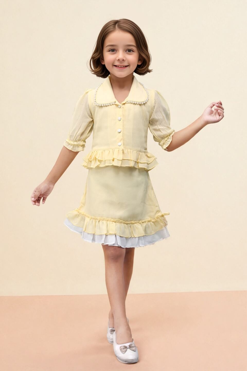 Toonyport Girls Ruffled Skirt & Top Set