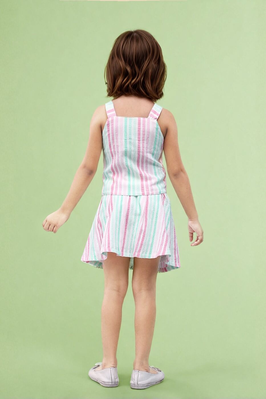 Toonyport Girls Striped Skirt & Top Set