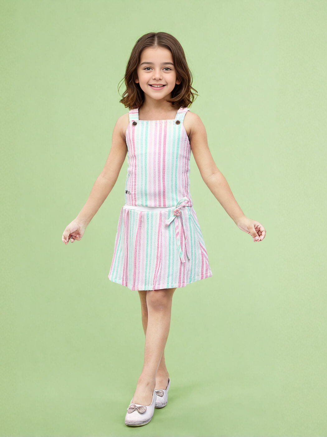 Toonyport Girls Striped Skirt & Top Set